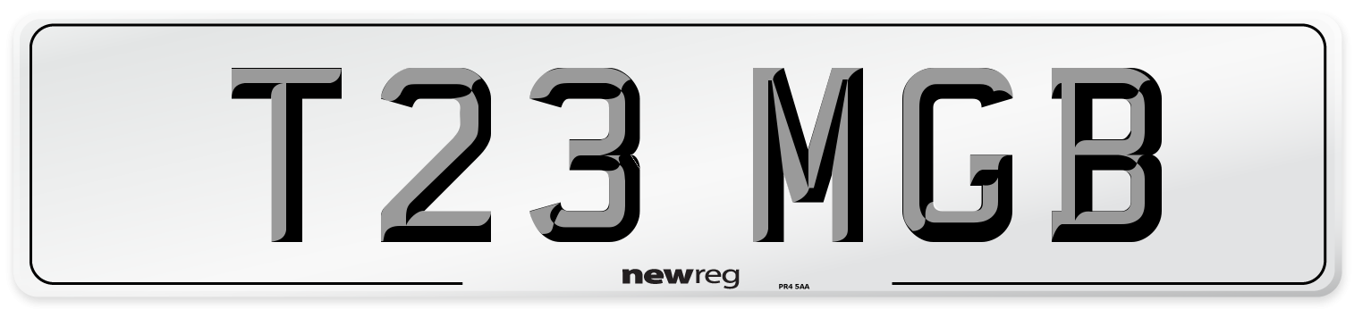 T23 MGB Number Plate from New Reg